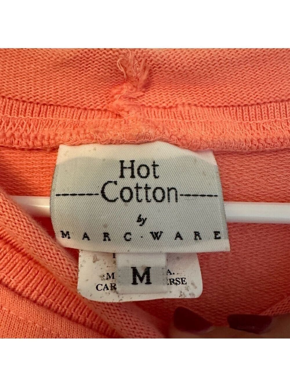 Hot Cotton By Marc Ware Orange Short Sleeve Long Rolled Neck Sweatshirt Dress M - Picture 5 of 7